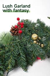 Living and Home Christmas Wreath with LED Light String - thumbnail 5