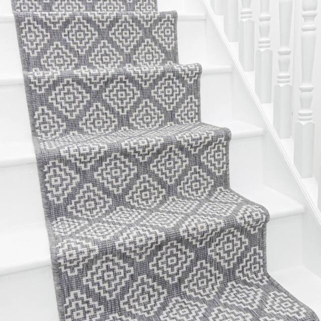 runrug Stair Runner Carpet - Reversible & Durable, 2mm - 'Olmec' in Grey - Size: 60 cm x 690 cm - image 1
