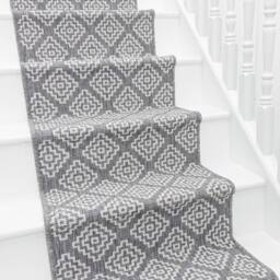 runrug Stair Runner Carpet - Reversible & Durable, 2mm - 'Olmec' in Grey - Size: 60 cm x 690 cm - thumbnail 1