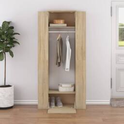 Berkfield Home Hallway Cabinets 2 pcs Sonoma Oak Engineered Wood in Brown - thumbnail 2