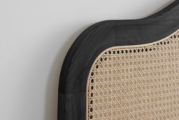 Birlea Rattan Wooden Bed Frame Leonie Bedstead in Black - Size: Super King - thumbnail 4