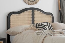 Birlea Rattan Wooden Bed Frame Leonie Bedstead in Black - Size: Super King - thumbnail 3