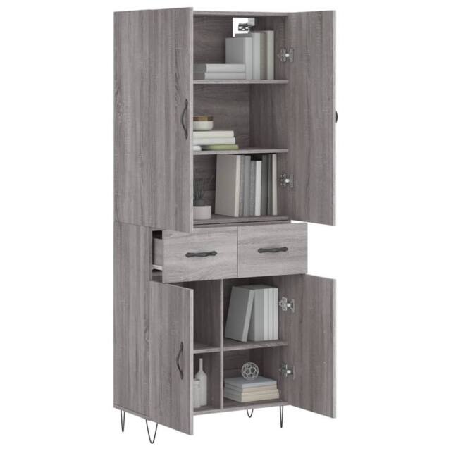 Berkfield Home Highboard Grey Sonoma 69.5x34x180 cm Engineered Wood - image 1