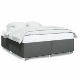 Berkfield Home Bed Frame without Mattress Dark Grey¬†Super King Fabric in Grey - Size: Super King - thumbnail 2