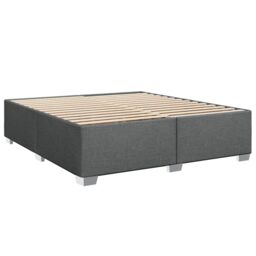 Berkfield Home Bed Frame without Mattress Dark Grey¬†Super King Fabric in Grey - Size: Super King - thumbnail 3