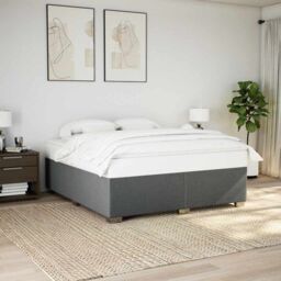 Berkfield Home Bed Frame without Mattress Dark Grey¬†Super King Fabric in Grey - Size: Super King - thumbnail 1