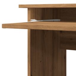 Berkfield Home Corner Desk Artisan Oak 120x140x75 cm Engineered Wood in Brown - Size: 120 x 140 x 75 cm - thumbnail 8