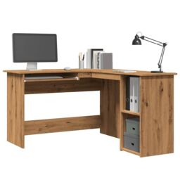 Berkfield Home Corner Desk Artisan Oak 120x140x75 cm Engineered Wood in Brown - Size: 120 x 140 x 75 cm