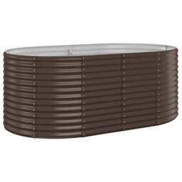 Berkfield Home Garden Raised Bed Powder-coated Steel 175x100x68 cm Brown - Size: 175 x 100 x 68 cm - thumbnail 3