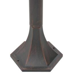 Berkfield Home Garden Post Lights 6 pcs E27 110 cm Aluminium Bronze in Brown - thumbnail 5