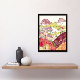 "Artery8 Blooming Trees Yorkshire Countryside Landscape Framed Art Print - Size: W12"" x H16""" - thumbnail 4