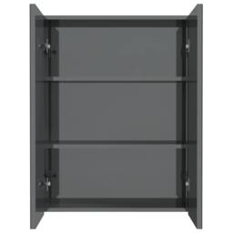Berkfield Home Durable Bathroom Mirror Cabinet 60x15x75 cm MDF Shining Grey - Size: 60 x 15 x 75 cm
