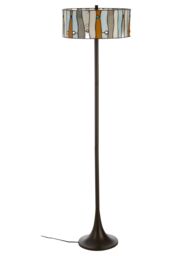Orsina Jewel Deco Floor Lamp, Hand Rolled Art Glass with Jewel Detailing, Rustic Bronze Frame, Tiffany Lighting - thumbnail 2