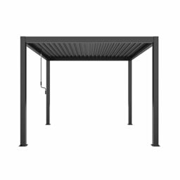 Primrose Charcoal Pergola with Steel Louvered Shutter Roof 3m x 4m in Black - thumbnail 5