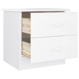 Berkfield Home Bedside Cabinet ALTA White 43x35x40.5 cm Solid Wood Pine - thumbnail 4
