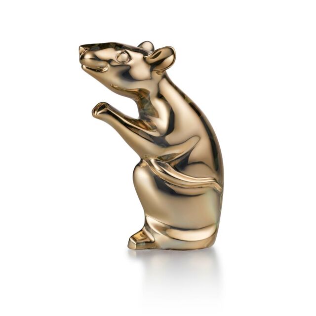 baccarat Zodiac Crystal 2020 The Year of The Rat Gold Figurine - Size: 1 Pack - image 1