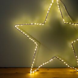 Samuel Alexander 30cm Light up Dewdrop Christmas Star with 120 Warm White LEDs in Silver - thumbnail 4