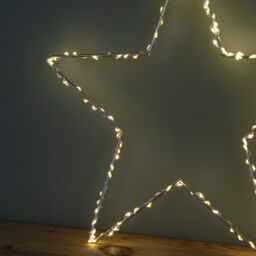 Samuel Alexander 30cm Light up Dewdrop Christmas Star with 120 Warm White LEDs in Silver - thumbnail 9