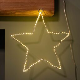 Samuel Alexander 30cm Light up Dewdrop Christmas Star with 120 Warm White LEDs in Silver - thumbnail 1
