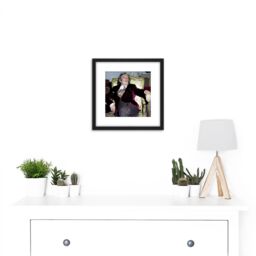 Artery8 Warren Portrait Artist Salvador Dali Photo 8X8 Inch Square Wooden Framed Wall Art Print Picture with Mount in Black - thumbnail 2