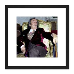Artery8 Warren Portrait Artist Salvador Dali Photo 8X8 Inch Square Wooden Framed Wall Art Print Picture with Mount in Black - thumbnail 1