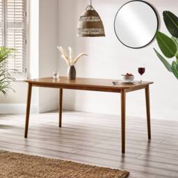 FurnitureboxUK Lynton Large Walnut Effect Wooden Dining Table with 2 Benches & 2 Chairs - thumbnail 2