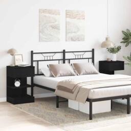 Berkfield Home Bedside Cabinet 2 pcs Black Oak 40x35x65 cm Engineered Wood - Size: 40 x 35 x 65 cm - thumbnail 4