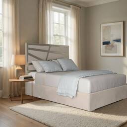Casani Elveden Upholstered Soft Velvet Beige Metal Designer Bed Frame in Cream - Size: Single - thumbnail 1