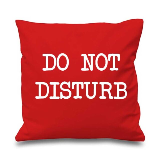 "60 SECOND MAKEOVER Red Cushion Cover Do Not Disturb 16"" x 16"" Mum Friend Gift Decorative Cushion Home Mothers Day - Size: 40 cm x 40 cm"