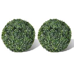 Berkfield Home Boxwood Ball Artificial Leaf Topiary Ball 27 cm 2 pcs in Green - thumbnail 2