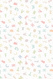 Hoopla Walls Alphabet Jumble 10m Matt Wallpaper in Light Green - thumbnail 2