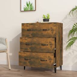 Berkfield Home Sideboard Smoked Oak 69.5x34x90 cm Engineered Wood in Brown - thumbnail 3