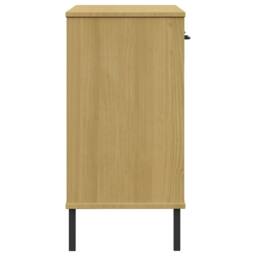 Berkfield Home Console Cabinet with Metal Legs Brown Solid Wood Pine OSLO - thumbnail 6