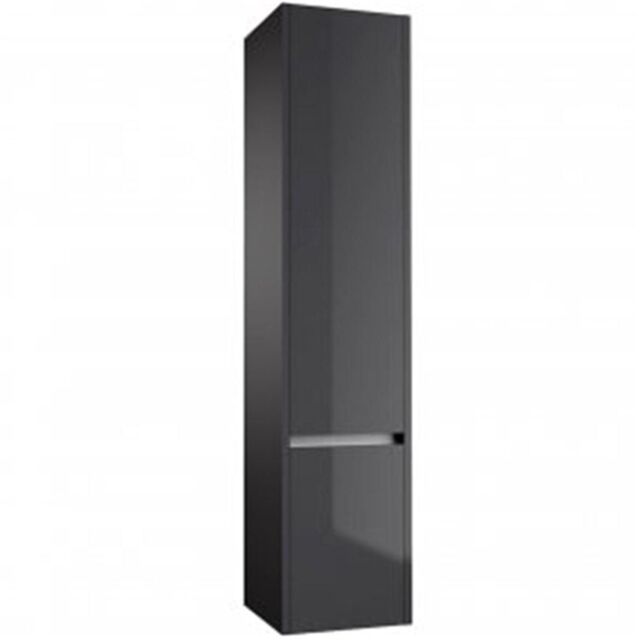 Clifton Grey Gloss Bathroom Wall Mounted Tall Storage Unit 350mm Wide - image 1