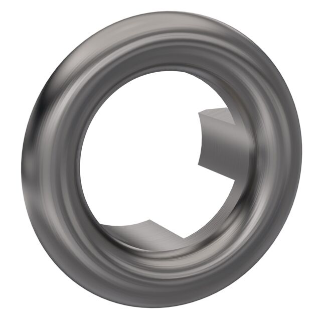 Balterley Modern Round Basin Overflow Cover Brushed Pewter 18.5mm in Silver - image 1