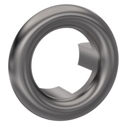 Balterley Modern Round Basin Overflow Cover Brushed Pewter 18.5mm in Silver - thumbnail 1