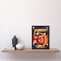 Artery8 Charles Demuth Framed Wall Art Print I Saw the Figure 5 in Gold in Blue - Size: A4 - thumbnail 2