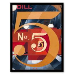 Artery8 Charles Demuth Framed Wall Art Print I Saw the Figure 5 in Gold in Blue - Size: A4 - thumbnail 1