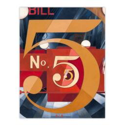 Artery8 Charles Demuth Framed Wall Art Print I Saw the Figure 5 in Gold in Blue - Size: A4 - thumbnail 3