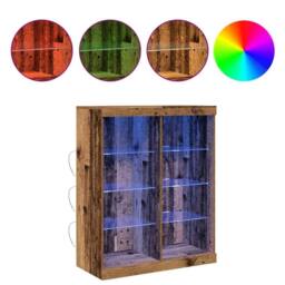 Berkfield Home Sideboard with LED Lights Old Wood 41x37x100 cm in Brown - Size: 41 x 37 x 100 cm - thumbnail 4