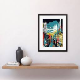 "Artery8 London Iconic Landmarks Modern Abstract Cityscape Framed Art Print - Size: W12"" x H16""" - thumbnail 2