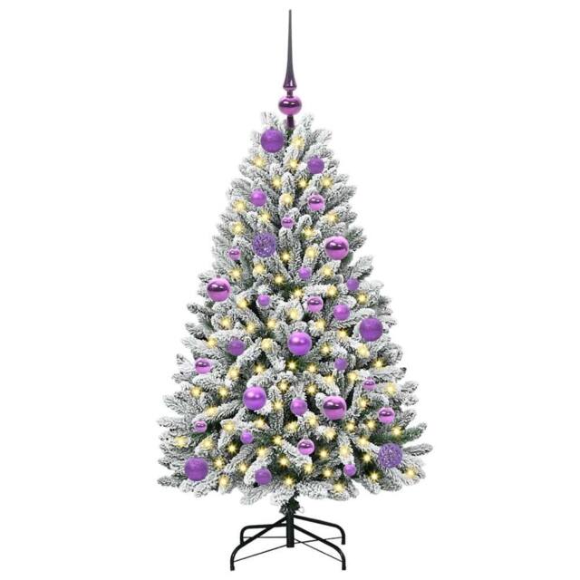 Berkfield Home Elegant Artificial Christmas Tree Green & White 120 cm PVC & Metal - image 1