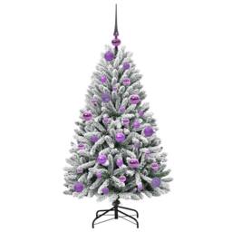 Berkfield Home Elegant Artificial Christmas Tree Green & White 120 cm PVC & Metal - thumbnail 4