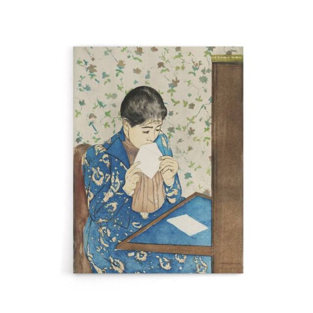 "Artery8 Letter Woman Sealing Envelope Cassatt Vintage Canvas Wall Art - Size: W24"" x H32""" - image 1
