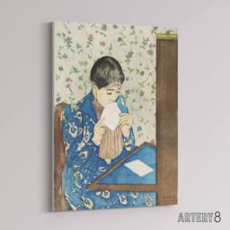 "Artery8 Letter Woman Sealing Envelope Cassatt Vintage Canvas Wall Art - Size: W24"" x H32""" - thumbnail 2