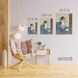"Artery8 Letter Woman Sealing Envelope Cassatt Vintage Canvas Wall Art - Size: W24"" x H32""" - thumbnail 4