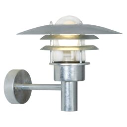 Nordlux Industrial Outdoor Wall Light Silver Galvanized steel E27 Coastal/Marine Safe - Mains Powered, IP44 - thumbnail 1