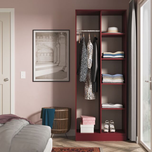 Ready Assembled 2 U Fuji Open Wardrobe (Ready Assembled) in Dark Red - image 1