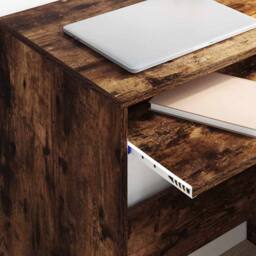 Berkfield Home Computer Desk Smoked oak Particle board Compact Simple in Brown - thumbnail 4