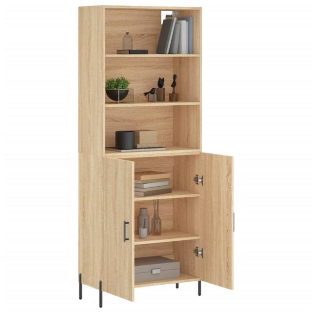 Berkfield Home Highboard Sonoma Oak 69.5x34x180 cm Engineered Wood in Light Brown - image 1